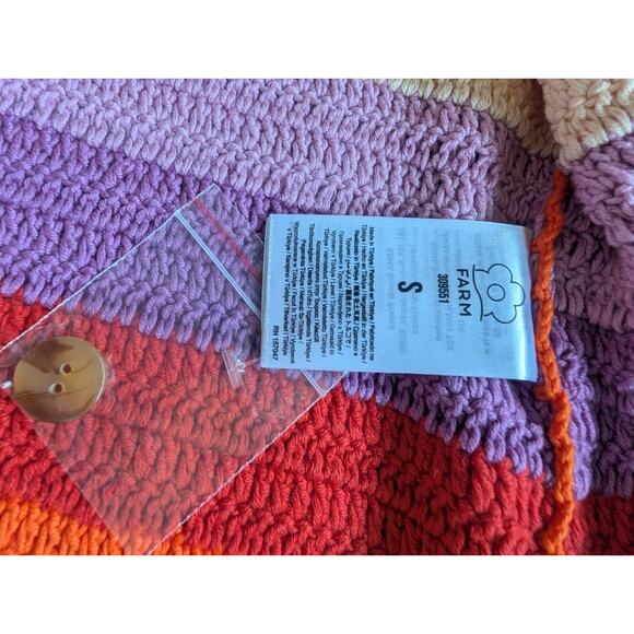 NWT Farm Rio Anthropologie Crochet Mini Dress Size S Rainbow Belted #8F469 - Picture 8 of 9